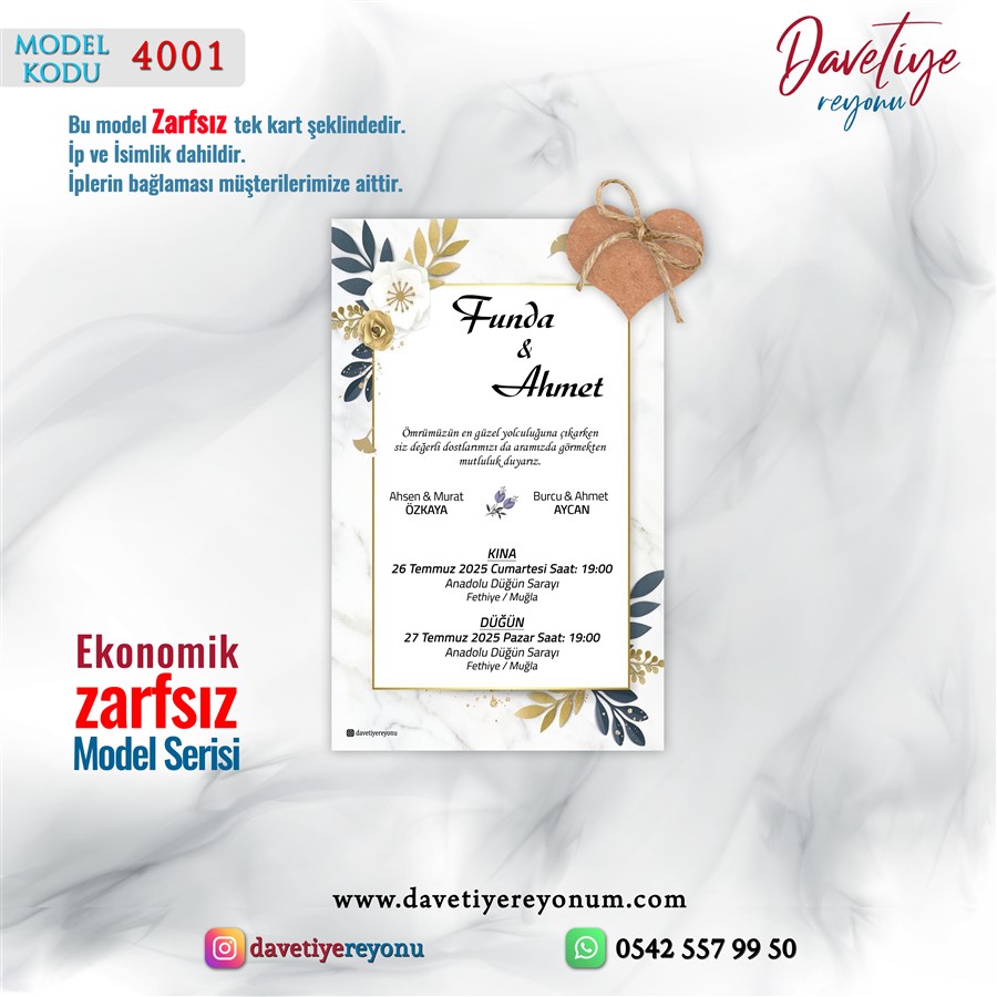 zarfsız ekonomik tekli davetiye – 4001 zarfsız ekonomik tekli davetiye – 4001