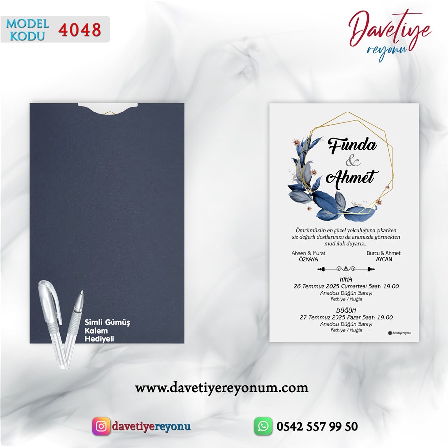 dikey kapalı lacivert zarflı davetiye – 4048 dikey kapalı lacivert zarflı davetiye – 4048